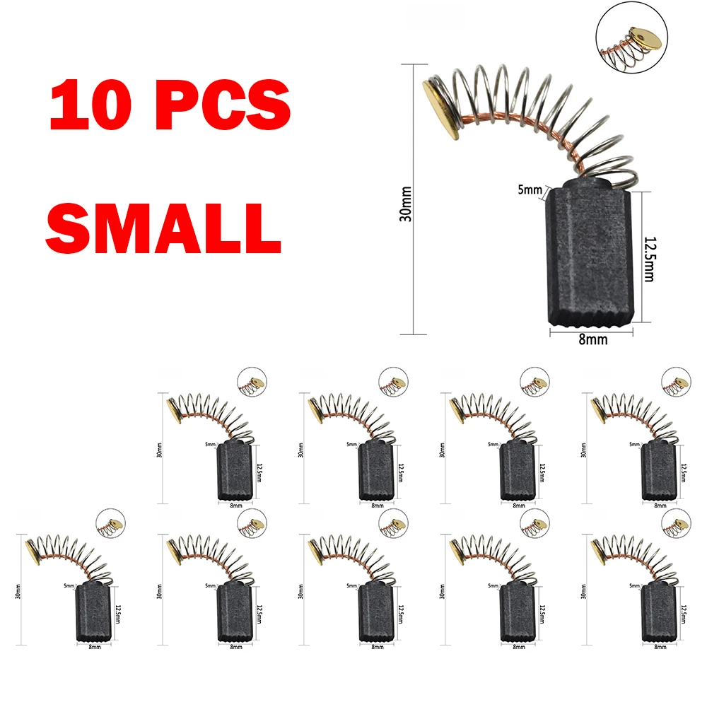 10pcs Mini Graphite Brush Carbon Brushes For Motor Electric Chain Saw Cutting Machine Hand Drill Cutting Machine Workshop Tools