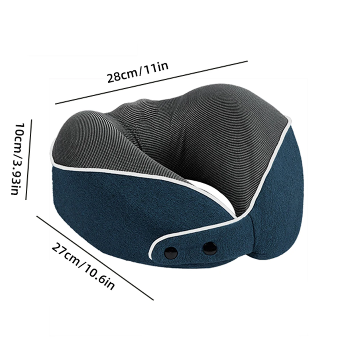 Deep Blue U-Shaped Pillow Memory Cotton Can Store Slow Rebound Travel Pillows Airplane Neck Protection Portable -1PCS