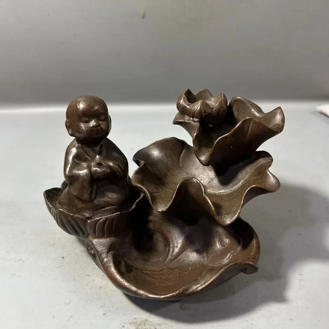 Lotus little monk incense burner Sticks Holder Statue for Tea Home Decor Ornaments