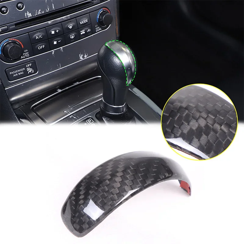 Real Carbon Fiber for Infiniti QX/EX/FX/G Series for Nissan Patrol Center Shifter Patch Shift Knob Cover Interior Accessories