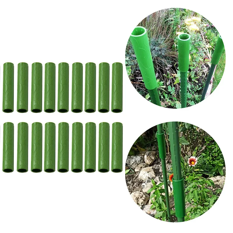 10/20/50pcs Plant Support Connectors Vines Climbing Plant Connecting Pipes 8/11/16/20mm Garden Stakes Grafting Stick Connectors