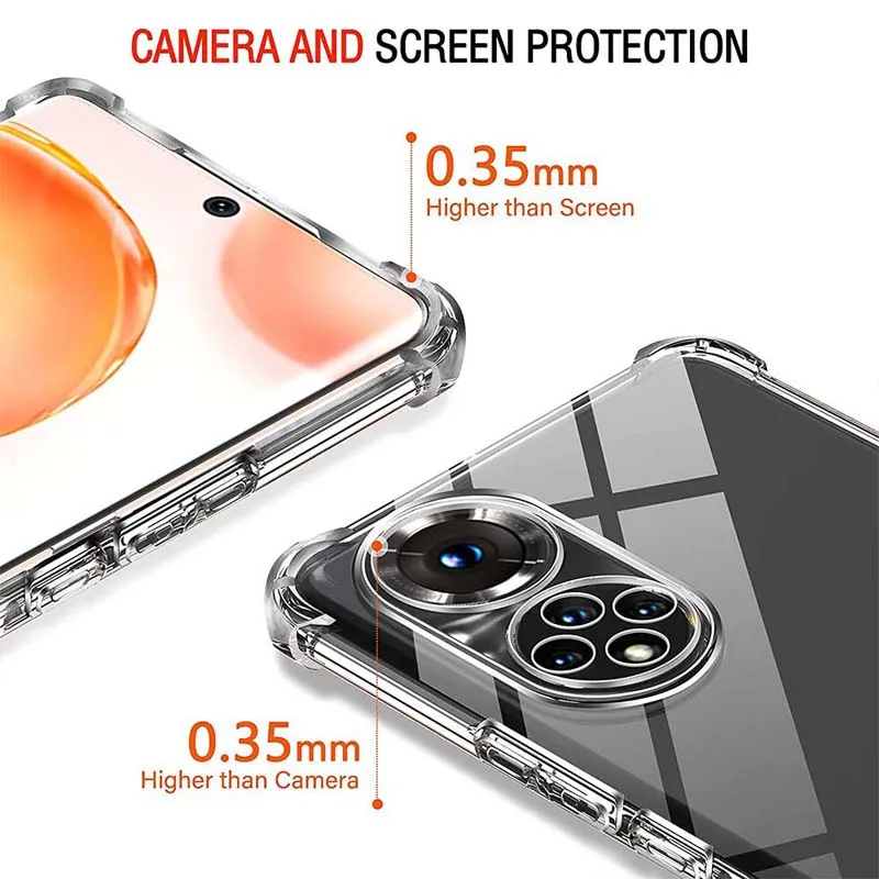 Clear Case For Huawei Nova 6 7 7i 8 9 10 11 SE 11 Pro Nova Y60 Y70 Plus Y90 Thick Shockproof Soft Silicone Phone Cover Fundas