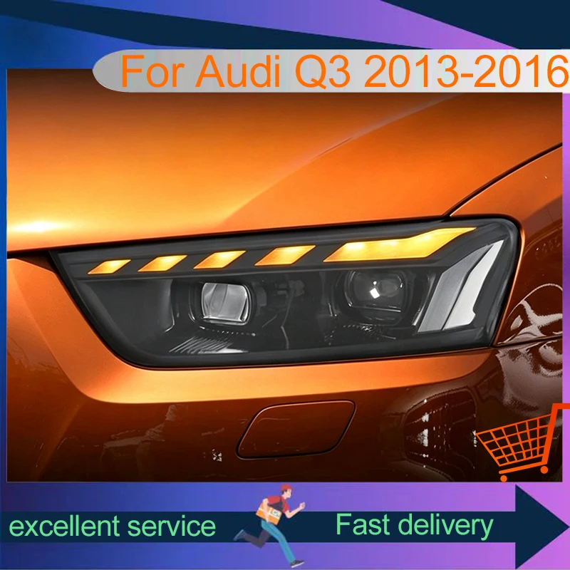 Car Head Lamps For Audi Q3 2013-2018 LED Turn Signal Front Lights DRL Headlight HID Projector Lens Refit Auto Tool Accessories