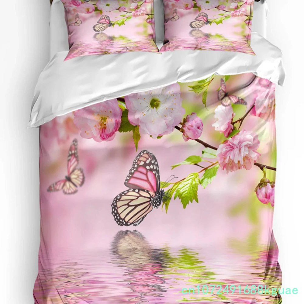 3pcs Bedding Set Pink Piggy Princess Watercolor Girl Home Textile Duvet Cover Pillow Case Boy Kid Teen Girl Bedding Covers Set
