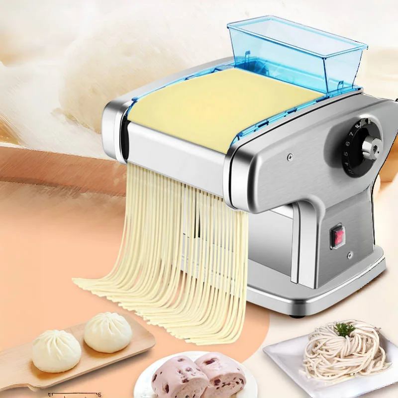 

electric noodle machine with copper motor Household Small automatic stainless steel pasta maker with 3 or 4 blades