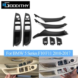 Panel de interruptor de reposabrazos de coche de fibra de carbono LHD, embellecedor de cubierta de manija de puerta para BMW serie 5, F10, F11, 520, 523, 525, 528, 530, 535