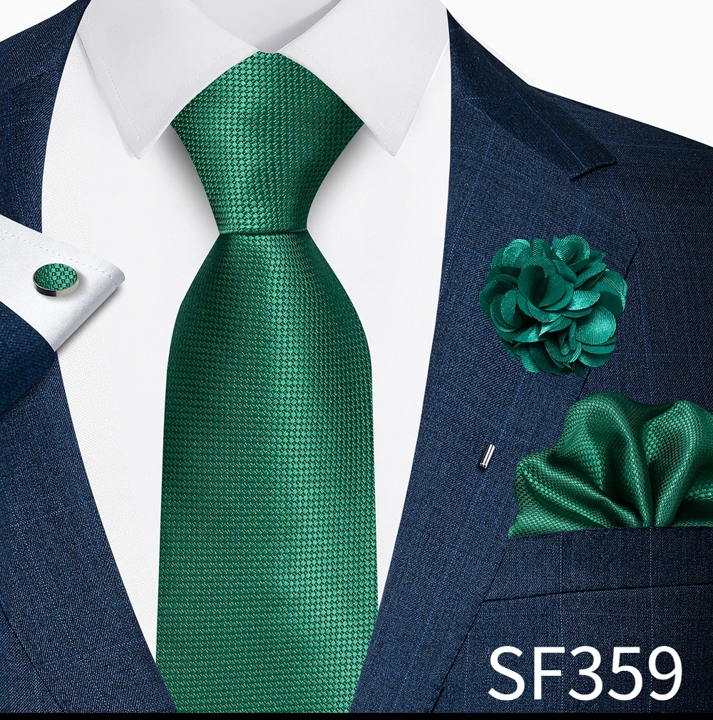 Großhandel Mode 8 cm Krawatte Taschentuch Manschettenknopf Pin Set Männer Krawatte Lila Paisley Anzug Zubehör Fit Hochzeit Geburtstag Geschenk – Detail 5