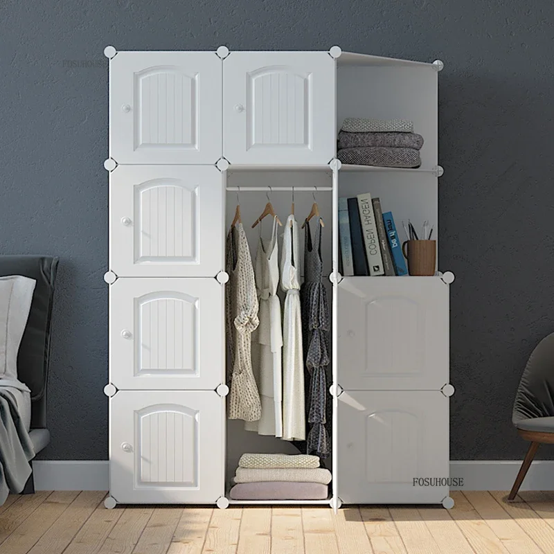 Nordic Simple Wardrobes for Dressing Rooms Assembly Clothes Closet Modern Economical Storage Clothes Wardrobe Bedroom Furniture