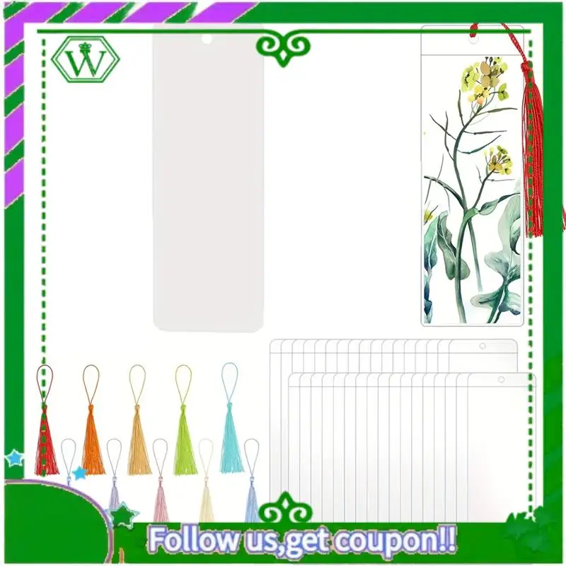 

Reliable-Transparent Rectangle Round Bookmarks For DIY Crafts Hanging Gift Tag Price Tags Acrylic Bookmark Blanks