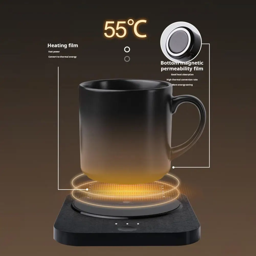 Heating Coaster Thermostatic Coffee Mug Warmer Usb Plug-in Coffee Mug Warmer with 10h Auto-off Waterproof Coaster for Home