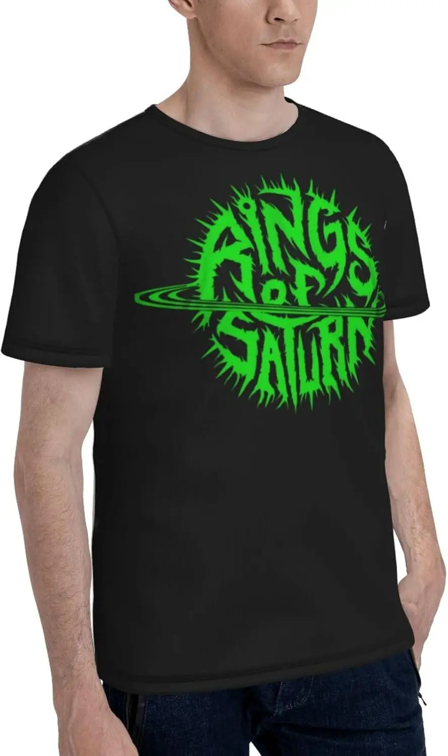 Rings Music of Saturn Band T Shirt Mens Summer O-Neck Short Sleeves Tops