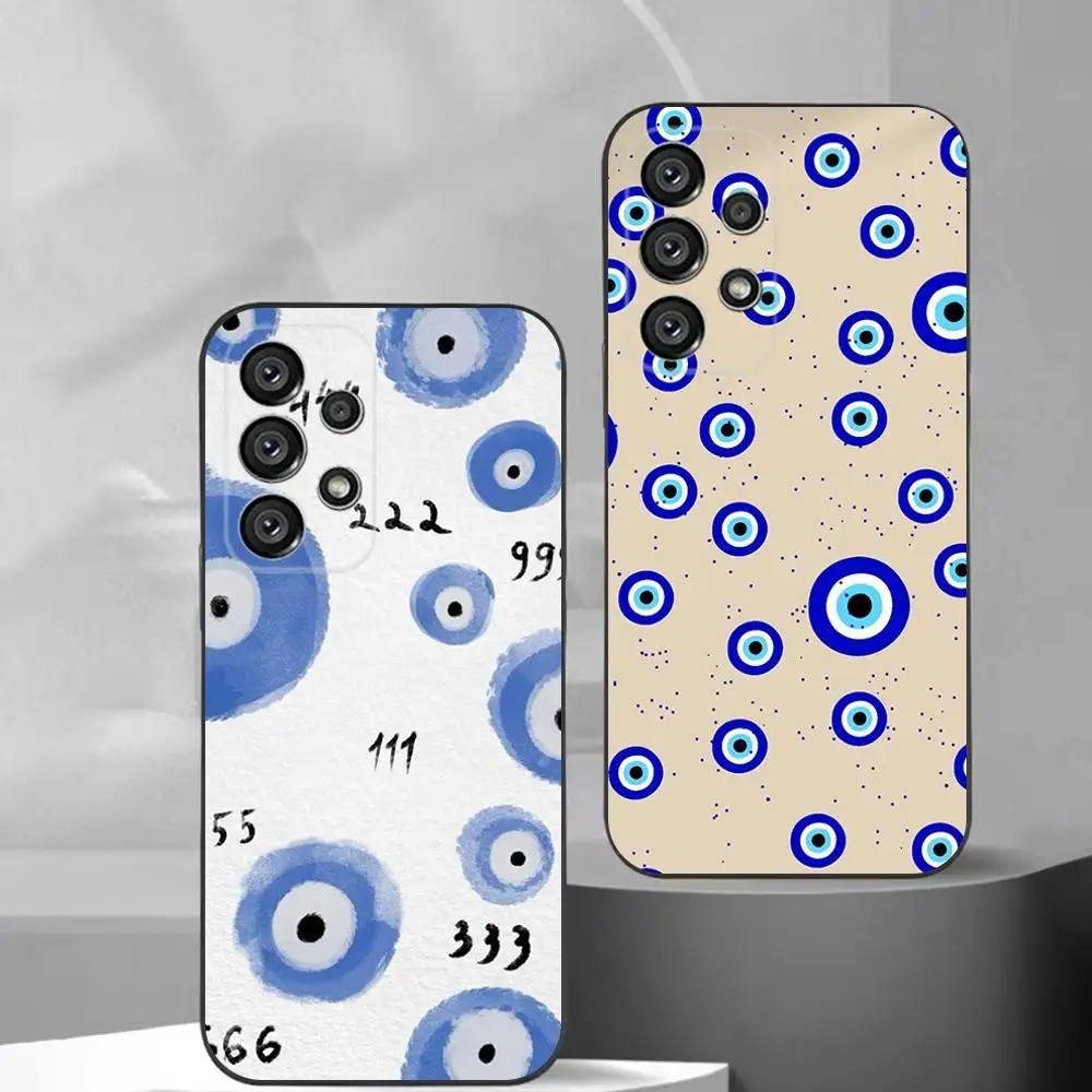 

Lucky Blue Evil Eye Phone Case For Samsung S25,S24,S21,S22,S23,S30,Ultra,S20,Plus,Fe,Lite,Note,10,9,5G Black Cover