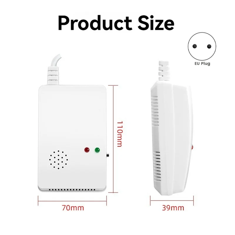 Детектор утечки газа ABZW, предупреждение об утечке горючего пропана, метана, вилка европейского стандарта, датчик сигнализации горючего газа для домашней безопасности