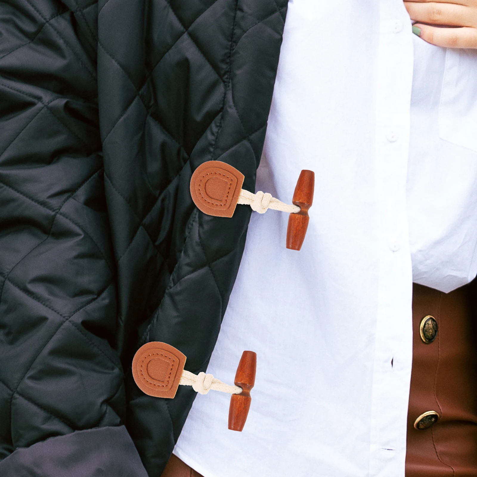 

1pcs Toggle Buttons Retro Pu Horn Button For Coat Cardigan Sweater Decorative Fastener Clothing Closure Toggles Garment