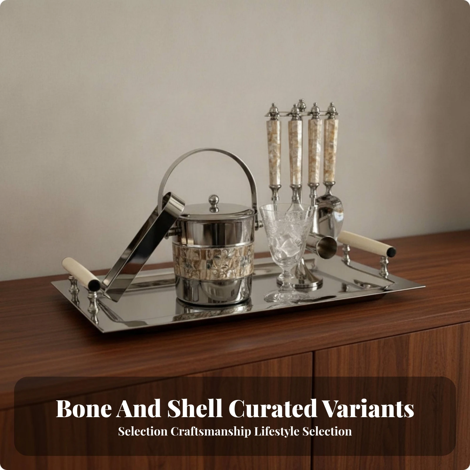 4 Pieces Barware Low-Maintenance Ornate Barware Collection with Utensil Holder Decorative Bar Tool Set with Serving Tray