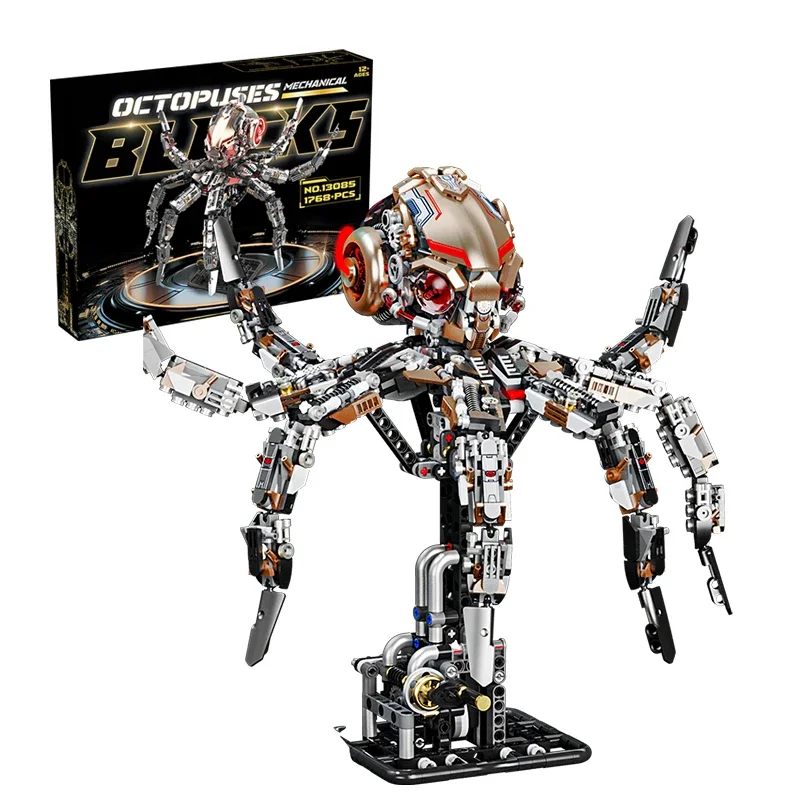 

1768PCS Mechanical Octopus Building Blocks Seabed Animals Model Light Bricks Desktop Decoration Diy Toys For Kids Holiday Gifts