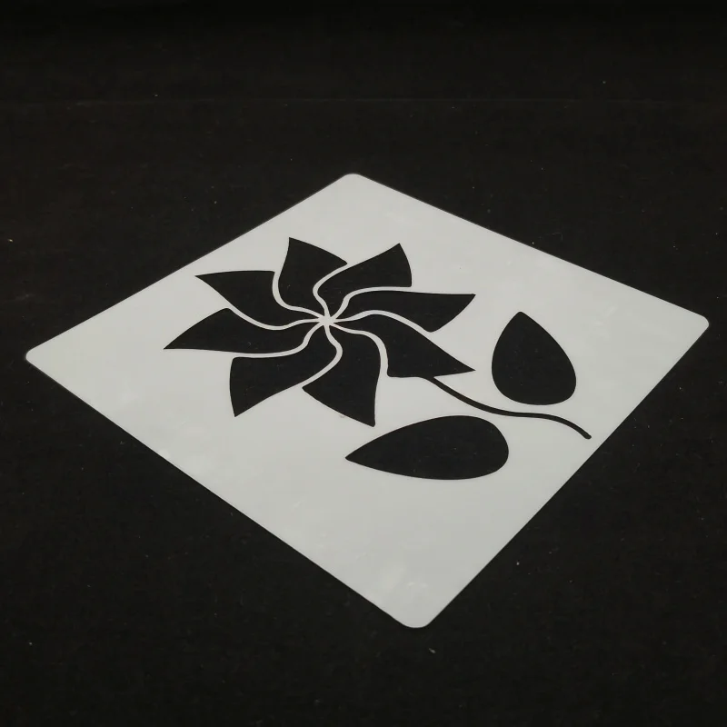 Flower Layering Stencils para Scrapbook, Modelo decorativo, DIY Album Pintura, Colorir e Embossing, Photo Album, 13 centímetros