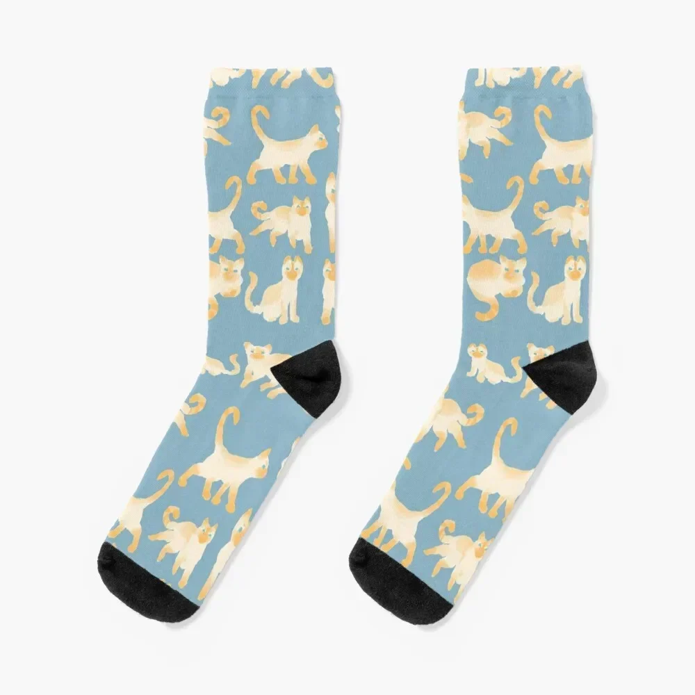 Flame Point Siamese Abstract Pattern Socks luxury Climbing funny gift Man Socks Women's