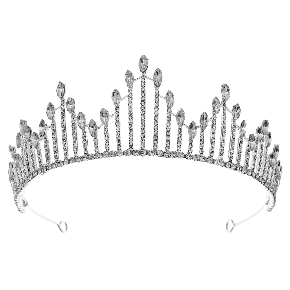 

Rhinestone Tiara Zinc Alloy Bride Hair Accessory Wedding Party Crown Decorative Crowns Lightweight Size Shiny Girls