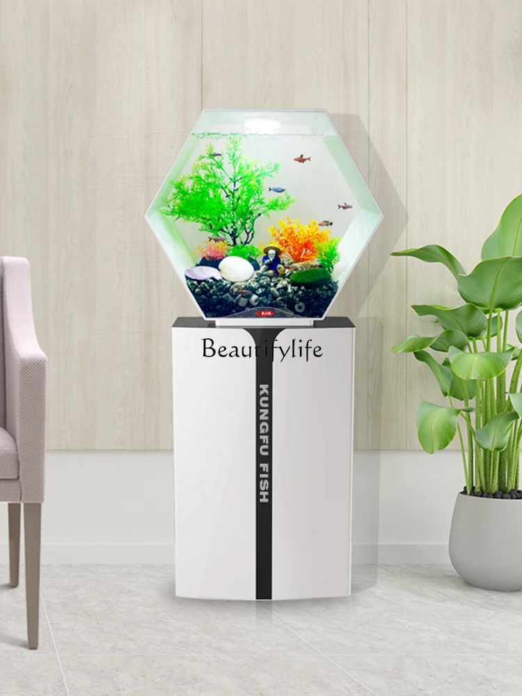 Acrylic Small Fish Tank Change Water Lazy Intelligent Ecological Living Room Small Desktop Creativity Aquarium