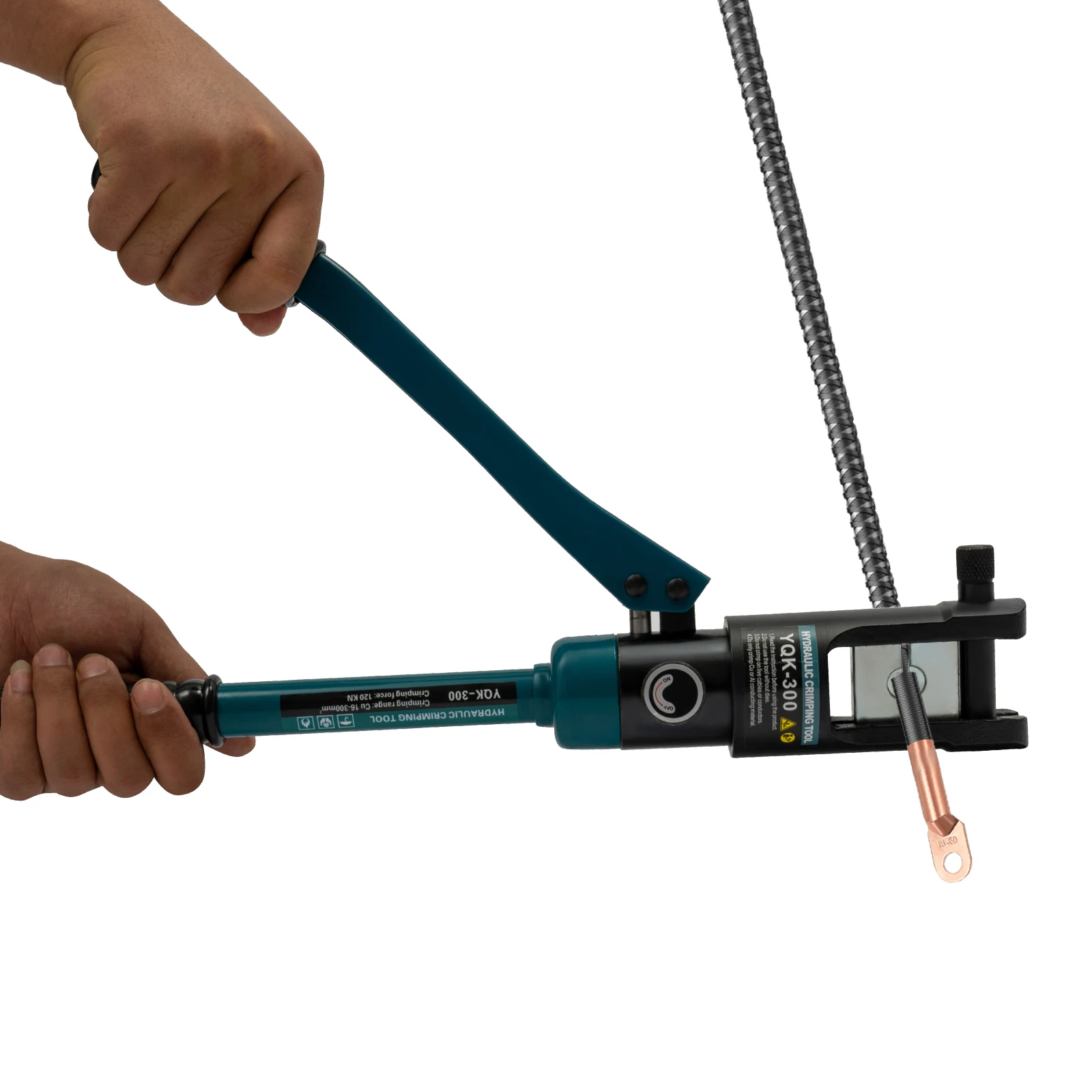 YQK-300 120KN Strumento di crimpatura idraulico azionato manualmente, crimpatrice idraulica per crimpatura circostante esagonale con 11 paia di matrici