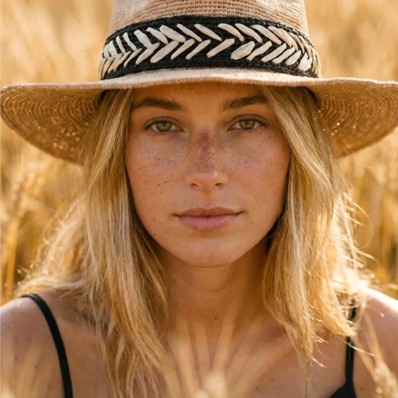New fashionable hand-woven top hat for women versatile hood