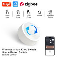 New Tuya ZigBee Smart Knob Switch Wireless Scene Switch Button Dimmer Controller Battery Powered Automation Scenario Smart Life