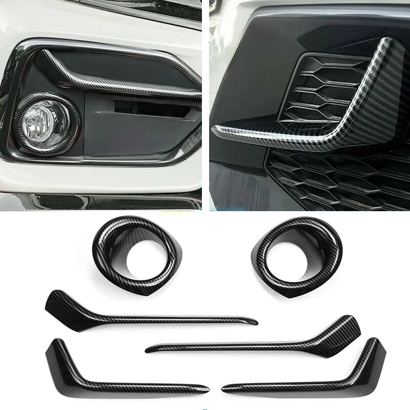 For Honda Civic Hatchback 2020 2021 ABS Exterior Front Rear Bumper Fog Lights Lamps Eyelid Eyebrow Stripes Circle Cover Trim