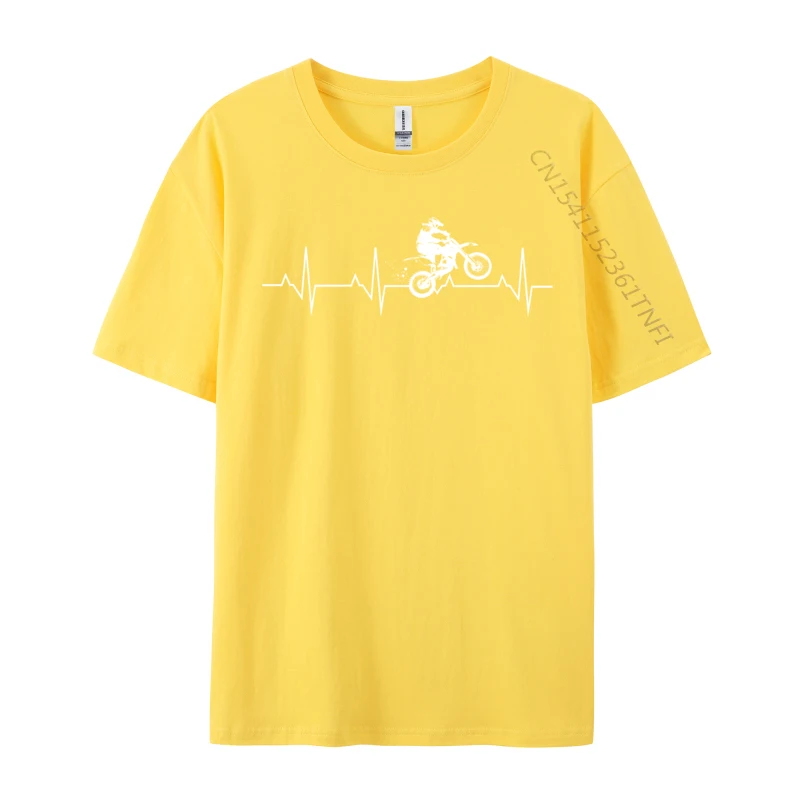 Motocross Heartbeat Motorcycle Dirt Bike Enduro Biker Ekg Tees Design Tshirts Loose Print Mens T-Shirts Print Free Shipping image 3