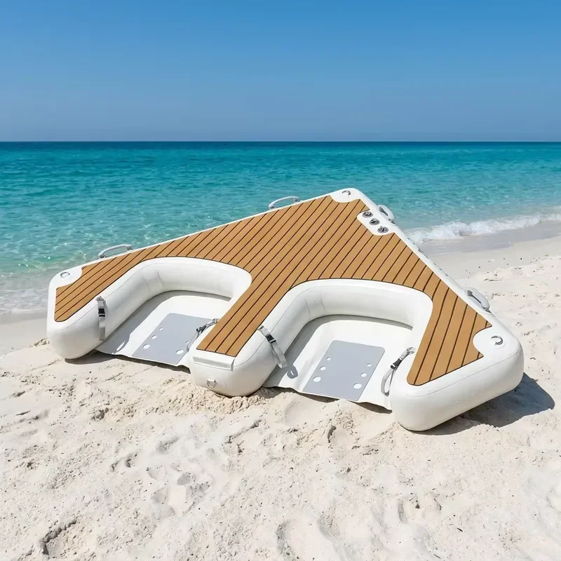Drop Stitch Inflatable Floating Yacht Island Dock Multi-Person Jetski Hammock