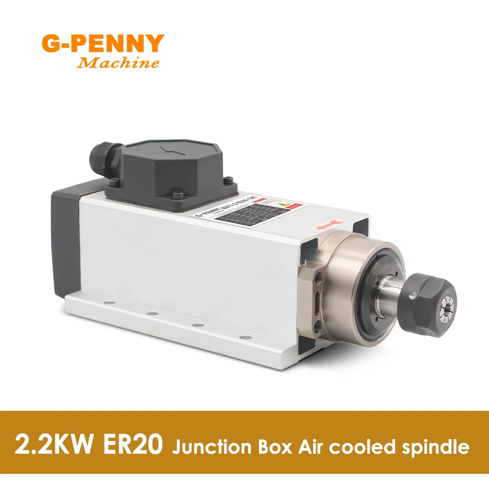 Cnc Spindle Motor Refrigeração a ar Eixo Refrigerado a ar Rolamentos de Esferas de Cerâmica 220v 2.2kw Er20 300hz Pcs