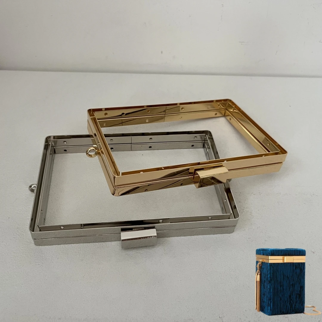 15cm Purse Frame Handbag and Wallet Frame DIY Accessories Square Case Frame Chain Clasp Handle Bag Hardware Parts Screw Mounting