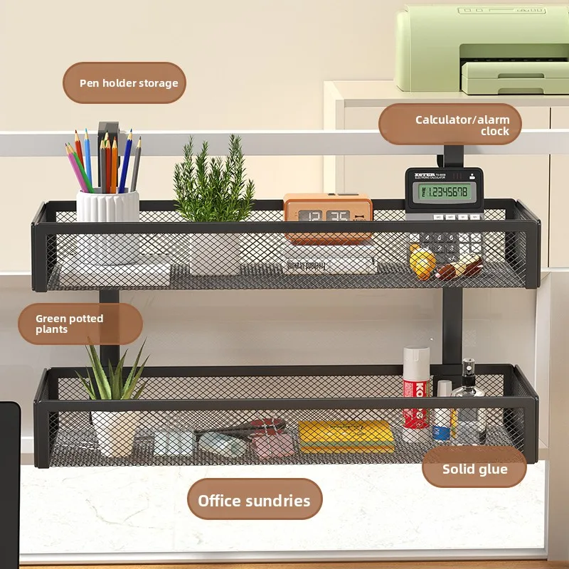 Workstation desktop storage rack, office desk basket, tiered rack, office desktop wall-mounted storage rack,Easy storage.