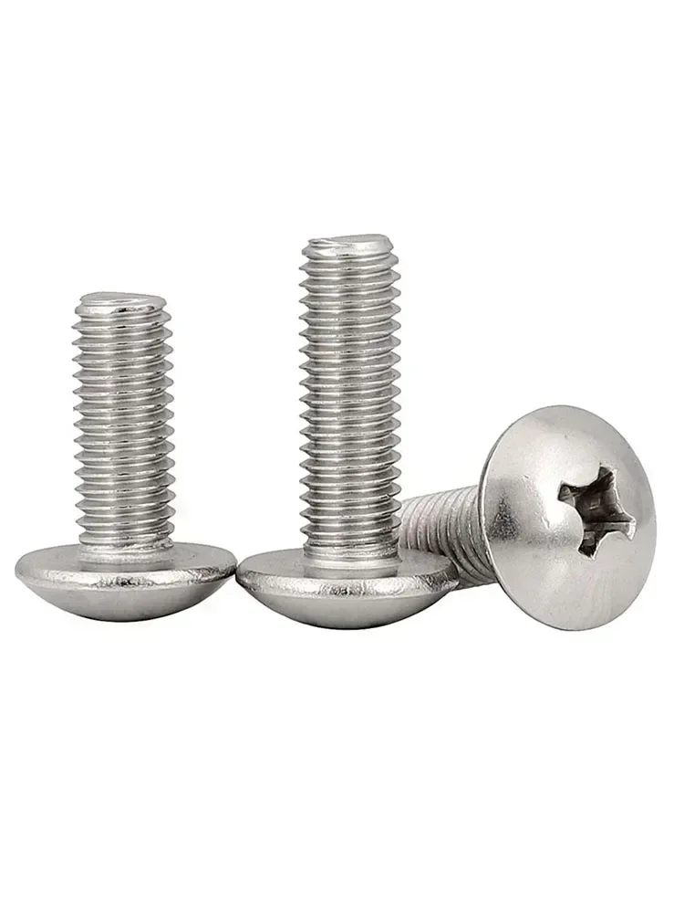 20PCS M8 M8X16mm 304 Stainless Steel Cross big Flat Head Screw Mushroom   Bolt JISB1111T