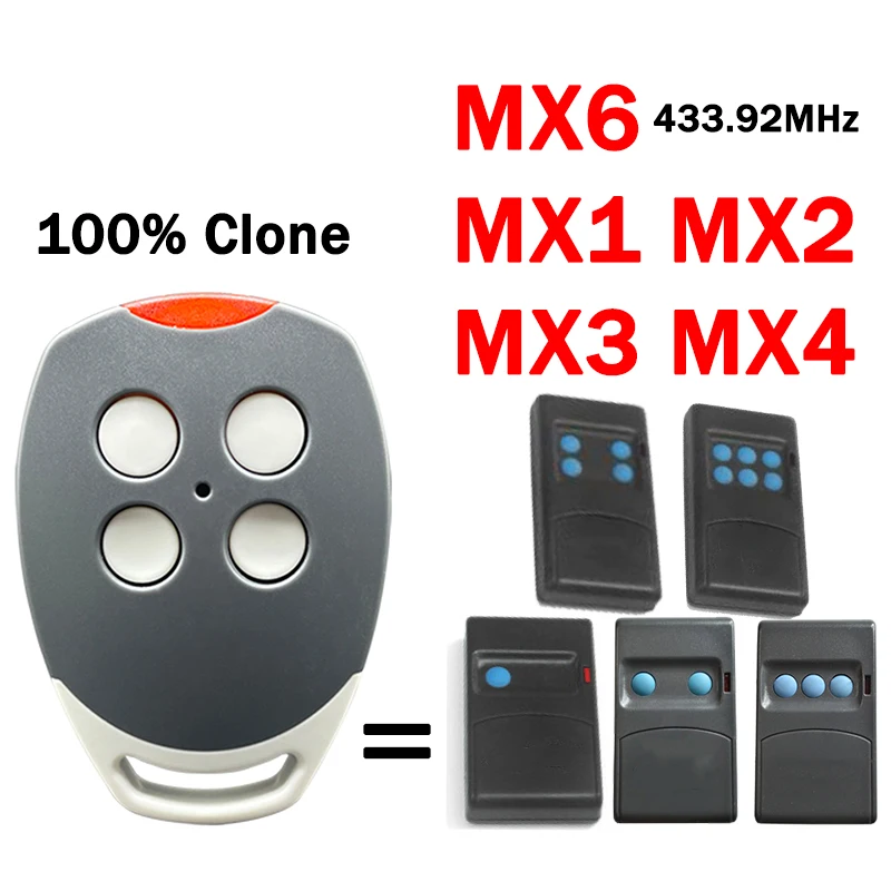 

100% Clone MOTORLINE MX6 MX4 MX2 MX3 MX1 Garage Door Opener Remote Control 433.92MHz Fixed Code Gate Remote Control Transmitter