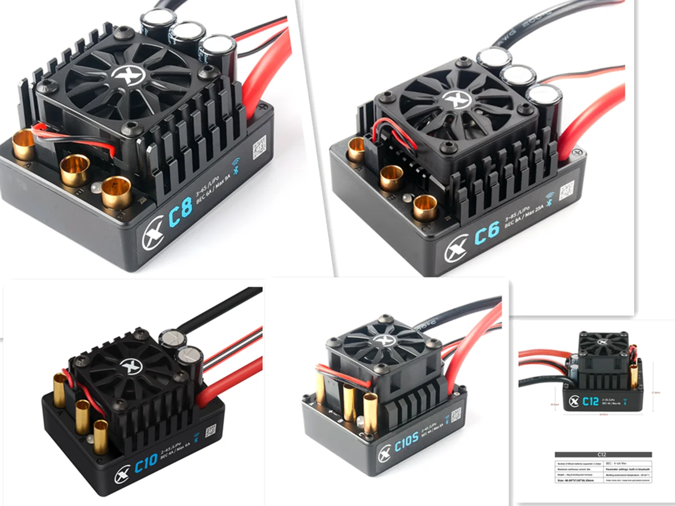 XC-ESC Brushless ESC 1/10 1/8 60A 80A 120A 160A Bluetooth BEC 7.4V/8.4V 2S~8S