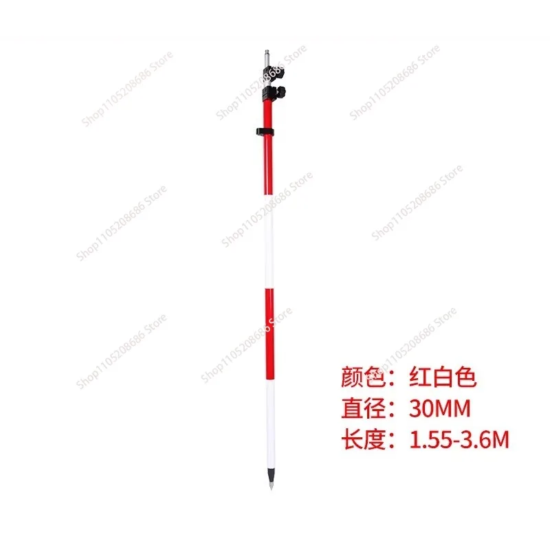 3.6m  5.2m Aluminum Telescopic Surveying Prism Pole, Quick High Accuracy,Measuring Accessories Survey and Draw