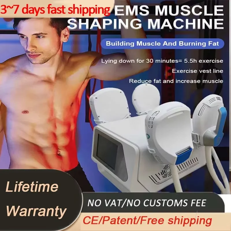 EMS Body Sculpt Machine 4 Handles Emslim RF Muscle Stimulate Beauty Device for Fat Remove Body Shaping & Slimming Obvious Effect