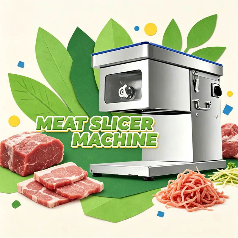 1500W Stainless Steel Fresh Meat Slicer Electric Commercial Meat Slice Shred Diced Meat Cutting Machine