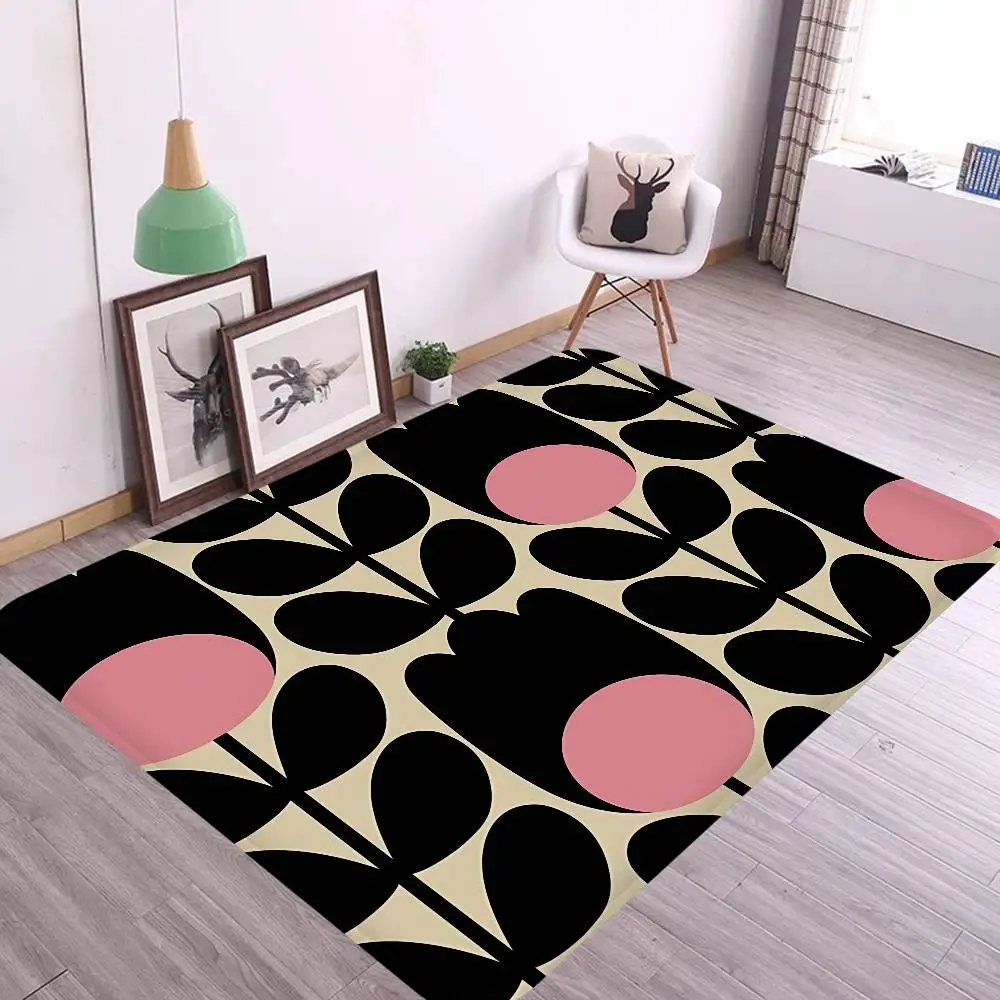 Orla Kiely Leaf Flower Fußmatte für Kinderzimmer, Schlafzimmer, Dekoration, Balkon, rutschfeste Fußmatte, Wohnzimmer-Fußmatte, Teppich