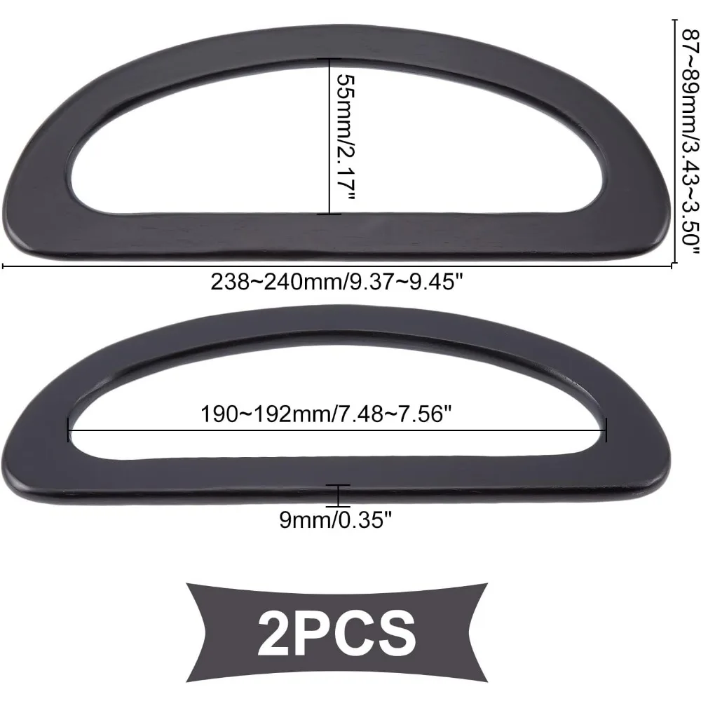 2 шт. деревянные ручки для изготовления сумок, деревянная D-образная ручка для сумки, сменная деревянная ручка для кошелька, сделай сам, ручка для сумки ручной работы