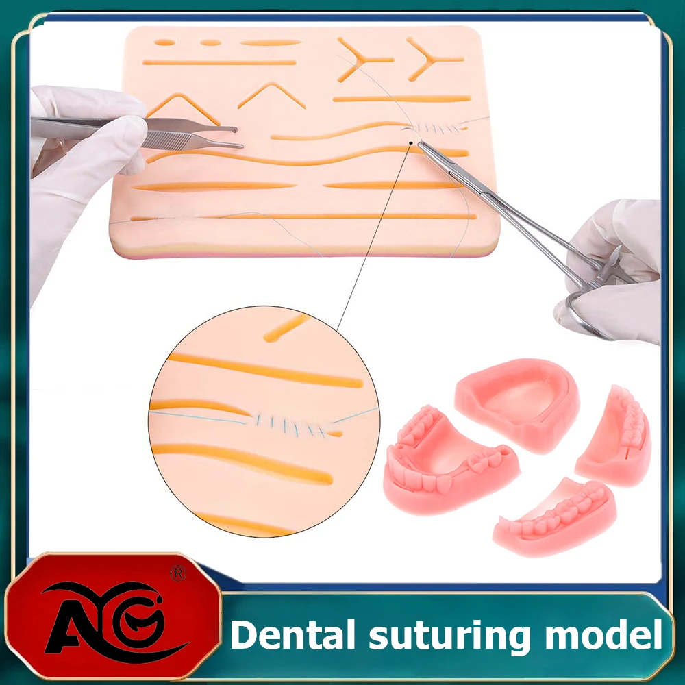 

Набор для отработки навыков наложения швов AG Dental: силиконовая подушечка для стоматологических швов, модель кожи для медицинских тренировок и практики
