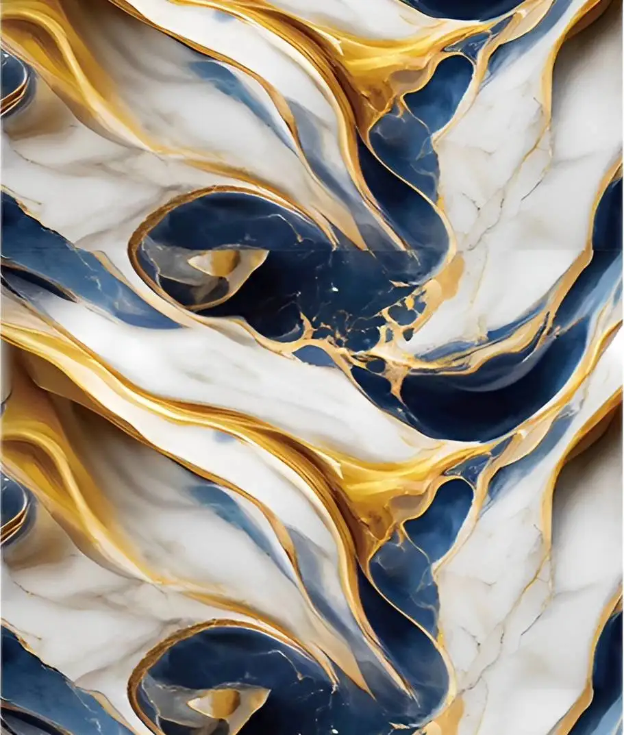 Navy Blue Gold Peel and Stick Wallpaper Marble Removable Contact Paper Self Adhesive Wall Stickers for Countertops Kitchen