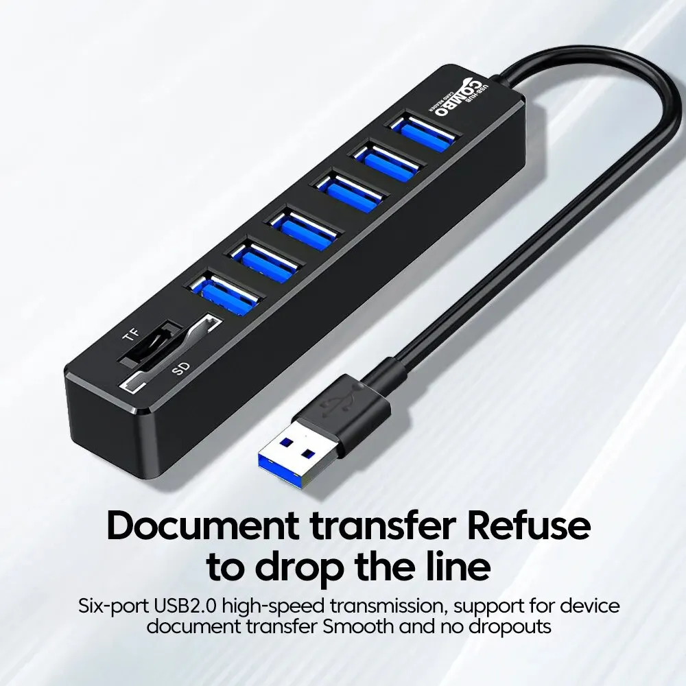 USB 2,0 puertos múltiples de alta velocidad 3 6 puertos Hub USB divisor extensor múltiple TF lector de tarjetas SD adaptador expansor para ordenador portátil