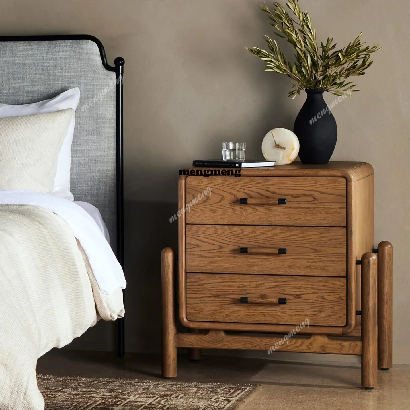 NQ52 French antique six-chest cabinet with drawers retro artistic chest cabinet secret  bedroom wall storage side cabinet