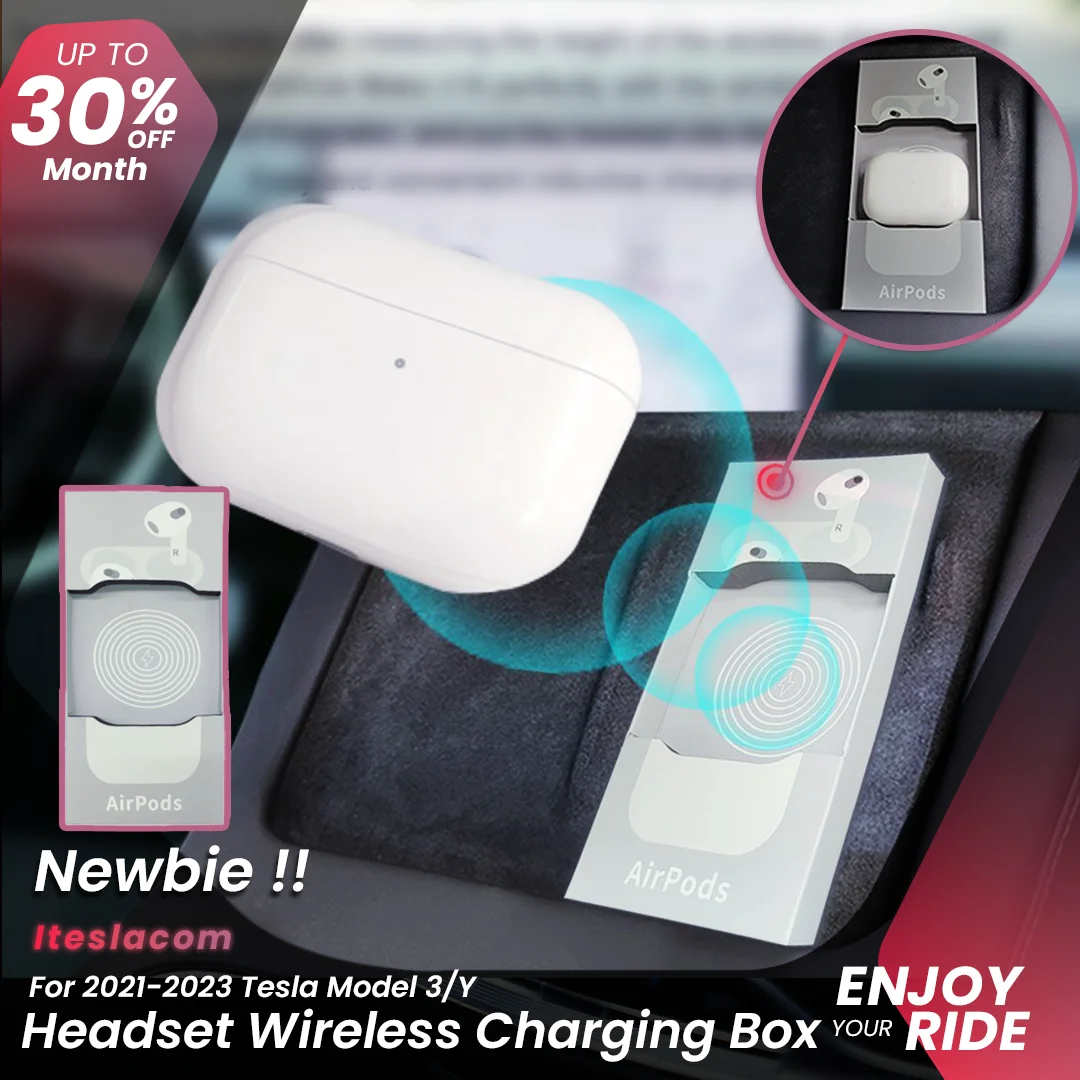 Model Y Headset Wireless Charging Box Central Control Charger Ear Bracket Is Used For Fixed Position For Tesla Model 3 Y 2023 