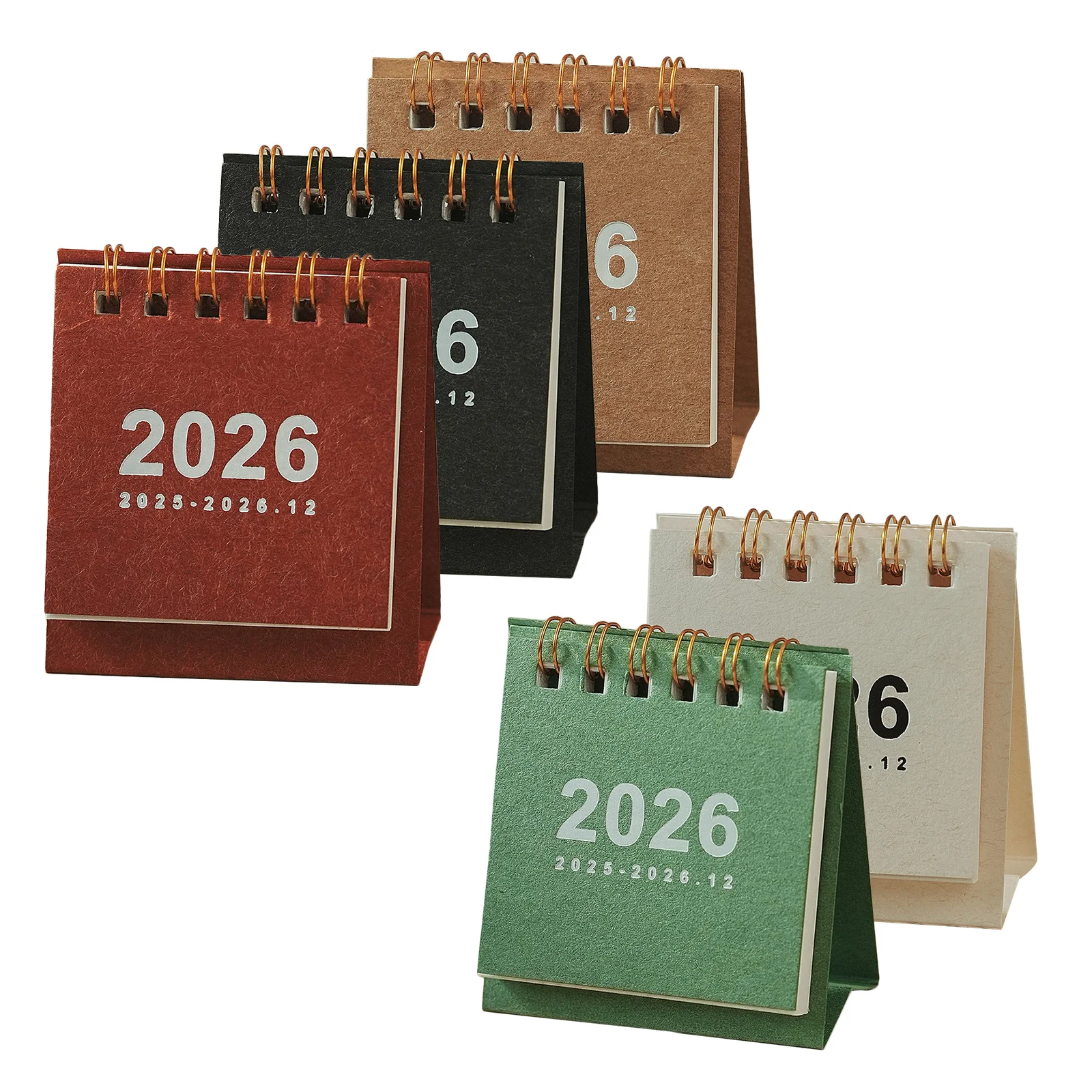 

5 шт. 2026 мини-настольный маленький настольный календарь для офиса, дома, учебы, ежедневного использования, стоячий перекидной настольный календарь, декоративный планировщик