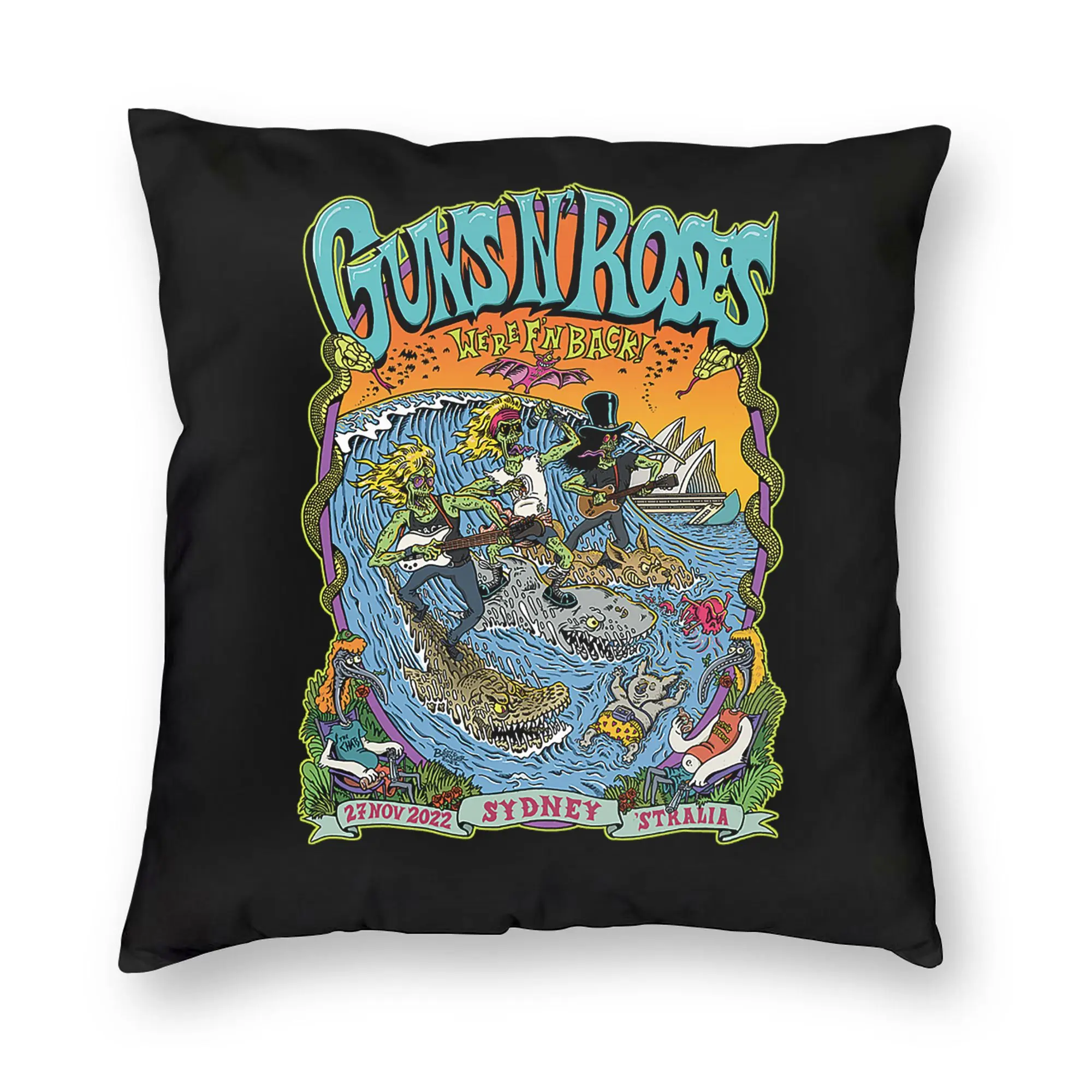 Rock Music Band G-Guns N Roses Pillowcase Soft Fabric Cushion Cover Decoration  Pillow Case Cover Car Drop Shipping 45X45cm