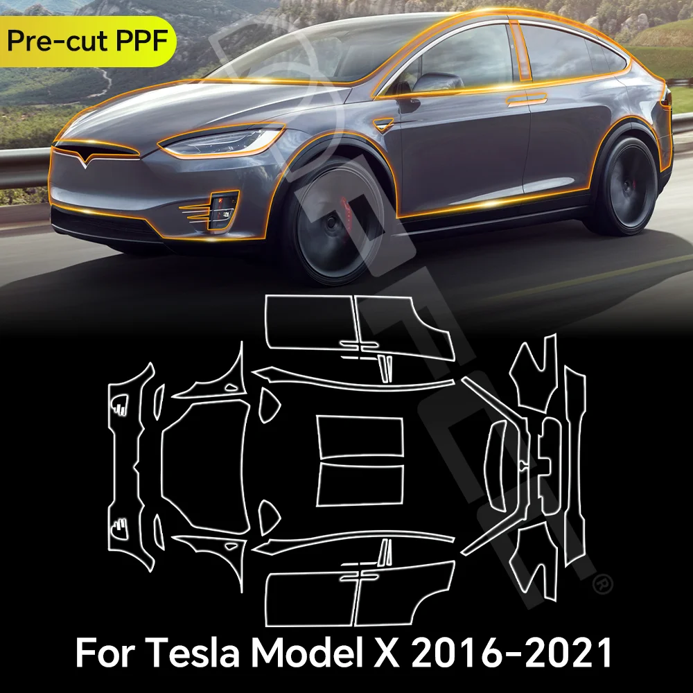 

For Tesla Model X 2016-2021 TPU Paint Protection Film Car Body Clear Bra Pre-cut PPF Anti-Scratch Resistant Kit Invisible Cover