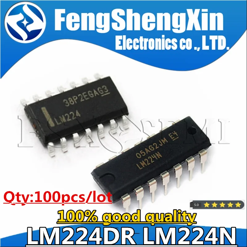 

100pcs LM224 LM224N DIP-14 LM224DR SOP-14 Low Power Quad Operational Amplifiers IC